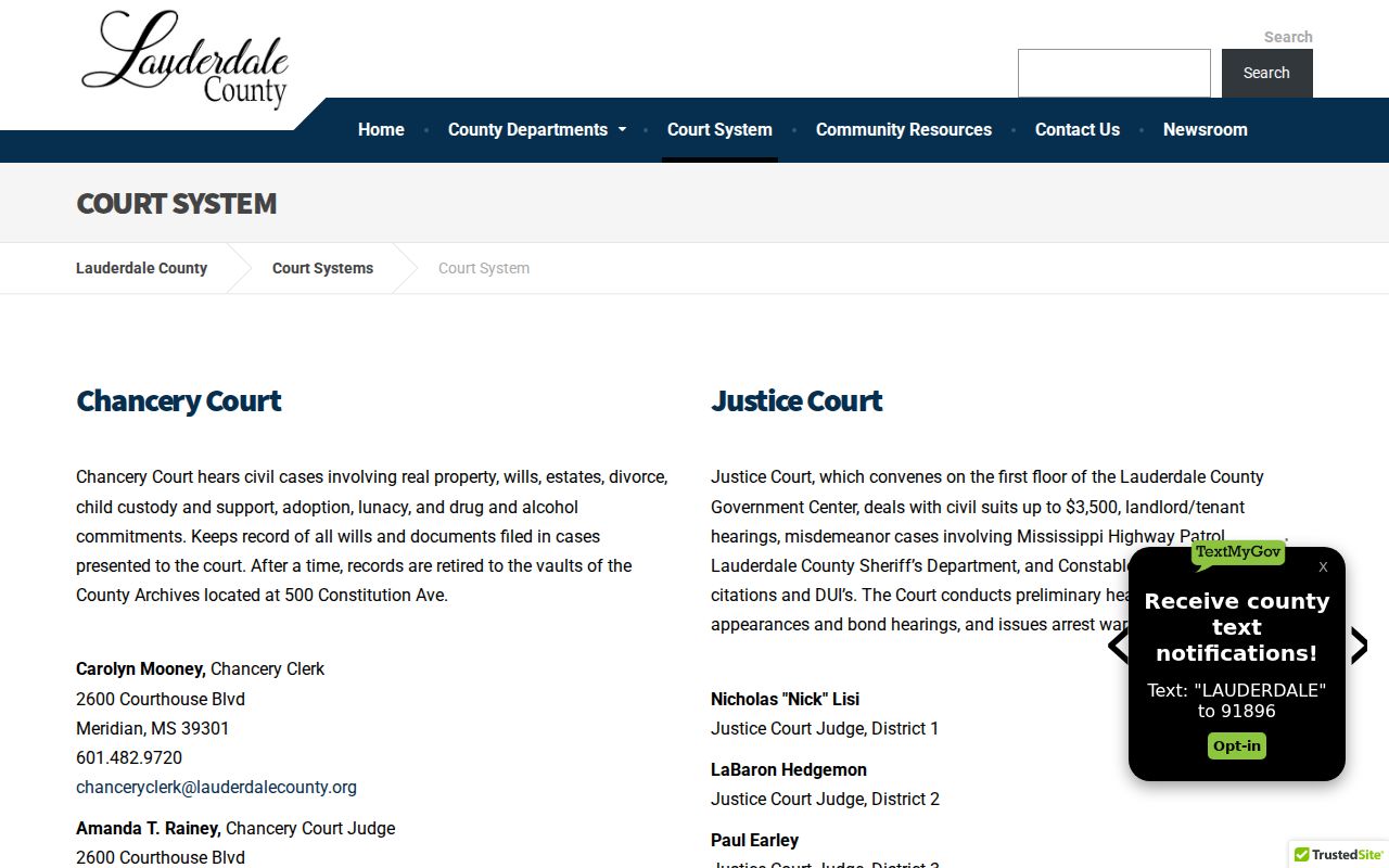 Lauderdale County Justice Court information